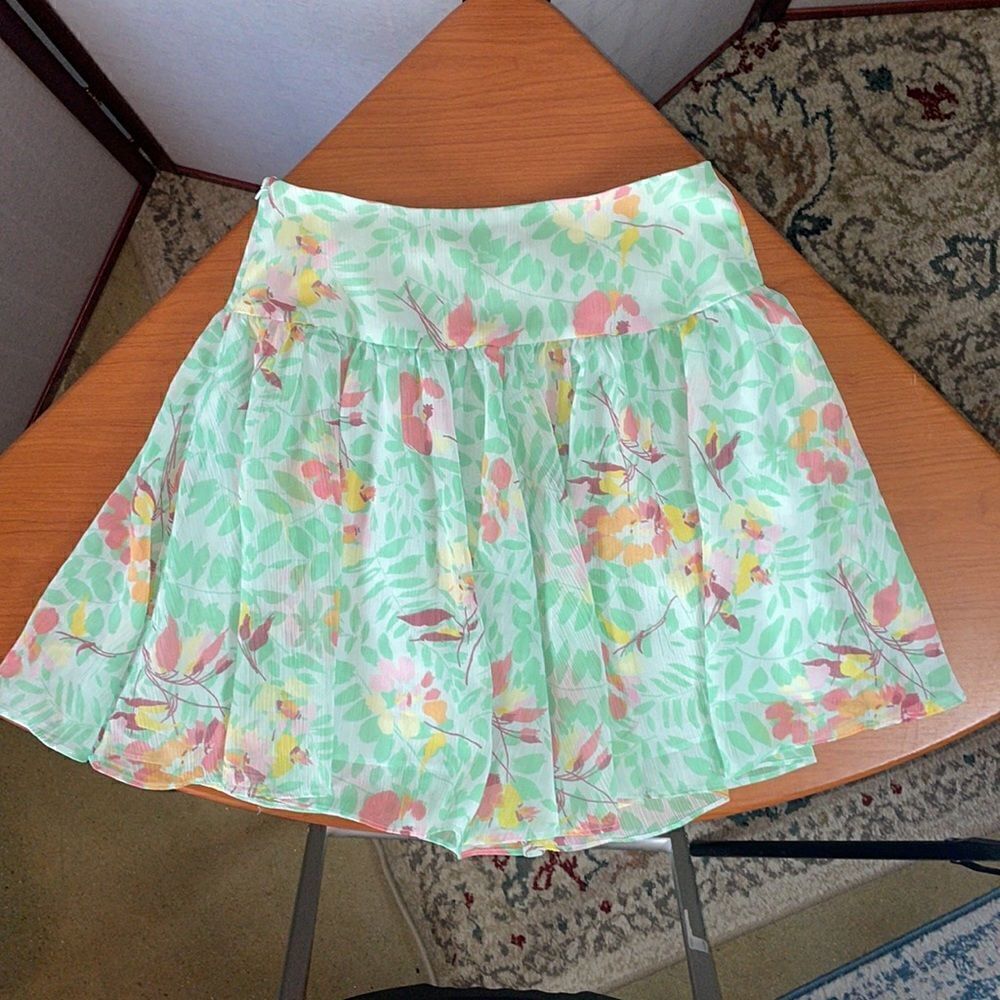 GAP Bright Multicolored Floral Skirt w/ Lining & Zipper on Side (Size:0) - Picture 14 of 14